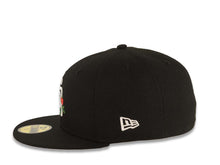 Load image into Gallery viewer, San Diego Padres New Era MLB 59FIFTY 5950 Fitted Cap Hat Black Crown/Visor White Logo With Rose 40th Anniversary Side Patch Gray UV
