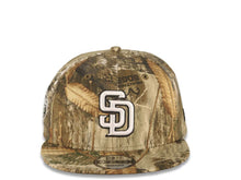 Load image into Gallery viewer, San Diego Padres New Era MLB 9FIFTY 950 Snapback Cap Hat Real Tree Edge Camo Crown/Visor White/Black Logo 1998 World Series Side Patch
