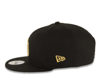 Load image into Gallery viewer, San Diego Padres New Era MLB 9FIFTY 950 Snapback Cap Hat Black Crown/Visor Metallic Gold Logo 25th Anniversary Side Patch Gray UV
