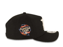Load image into Gallery viewer, Texas Rangers New Era 9FORTY 940 Adjustable A-Frame Cap Hat Black Crown/Visor White Logo 2024 All Star Game Side Patch Gray UV
