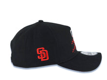 Load image into Gallery viewer, San Diego Padres New Era MLB 9FORTY 940 Adjustable A-Frame Cap Hat Black Crown/Visor White/Red Logo With Dotted Flower Red UV

