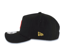Load image into Gallery viewer, New York Yankees New Era MLB 9FORTY 940 Adjustable A-Frame Cap Hat Black Crown/Visor Red/Metallic Gold Empire Logo 2024 World Series Side Patch
