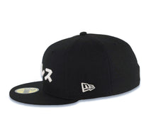 Load image into Gallery viewer, San Diego Padres New Era MLB 59FIFTY 5950 Fitted Cap Hat Black Crown/Visor White Japan Script Logo Darvish 11 Side Patch Gray UV
