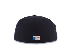 Load image into Gallery viewer, San Diego Padres New Era MLB 59FIFTY 5950 Fitted Cap Hat Navy Blue Crown/Visor Metallic Silver Logo 1998 World Series Side Patch Gray UV
