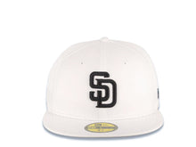Load image into Gallery viewer, San Diego Padres New Era MLB 59FIFTY 5950 Fitted Cap Hat White Crown/Visor Black Logo Gray UV
