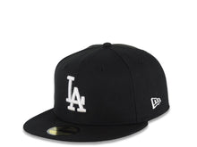 Load image into Gallery viewer, Los Angeles Dodgers New Era MLB 59FIFTY 5950 Fitted Cap Hat Black Crown/Visor White Logo Swinging Shohei Ohtani Side Patch (Gray UV)
