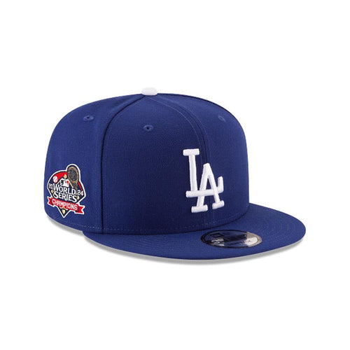 Los Angeles Dodgers New Era MLB 9FIFTY 950 Snapback Cap Hat Royal Blue Crown/Visor White Logo 2024 World Series Champions Side Patch