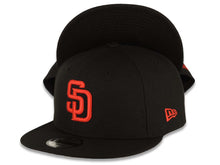 Load image into Gallery viewer, San Diego Padres New Era MLB 9FIFTY 950 Snapback Cap Hat Black Crown/Visor Red Logo Black UV
