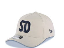 Load image into Gallery viewer, San Diego FC New Era MLS 9FORTY 940 Adjustable A-Frame Cap Hat Stone Crown/Visor Navy Blue Logo Navy Blue UV
