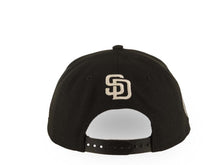 Load image into Gallery viewer, San Diego Padres New Era MLB 9FORTY 940 Adjustable A-Frame Cap Hat Black Crown/Visor White Japan Script/Text Logo 1 Mitsui Side Patch Gray UV
