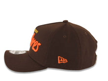 Load image into Gallery viewer, San Diego Padres New Era MLB 9FORTY 940 Adjustable A-Frame Cap Hat Brown Crown/Visor Orange/Yellow Text/Script Logo Green UV
