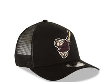 Load image into Gallery viewer, San Diego Padres New Era MLB 9FORTY 940 Adjustable A-Frame Trucker Mesh Cap Hat Black Crown/Visor Brown/Yellow Brown/Yellow Swinging Friar Logo
