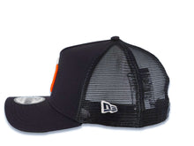 Load image into Gallery viewer, San Diego Padres New Era MLB 9FORTY 940 Adjustable A-Frame Trucker Mesh Cap Hat Black Crown/Visor White/Orange Logo Gray UV
