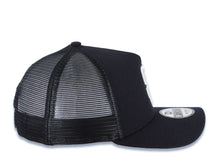 Load image into Gallery viewer, San Diego Padres New Era MLB 9FORTY 940 Adjustable A-Frame Mesh Trucker Cap Hat Navy Blue Crown/Visor White Logo
