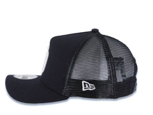 Load image into Gallery viewer, San Diego Padres New Era MLB 9FORTY 940 Adjustable A-Frame Mesh Trucker Cap Hat Navy Blue Crown/Visor White Logo
