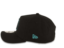 Load image into Gallery viewer, San Diego Padres New Era 9FORTY 940 Adjustable A-Frame Cap Hat Black Crown/Visor Black/Teal Logo
