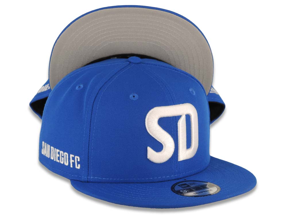 San Diego FC New Era MLS 9FIFTY 950 Snapback Cap Hat Royal Blue Crown/Visor White SD Logo Gray UV