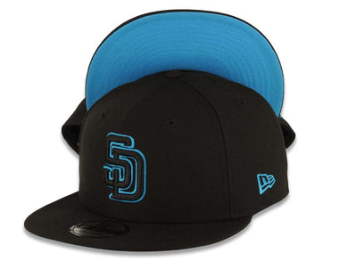 San Diego Padres New Era MLB 9FIFTY 950 Snapback Cap Hat Black Crown/Visor Black/Blue Logo 