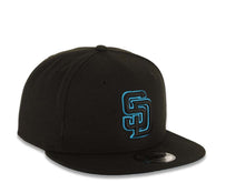 Load image into Gallery viewer, San Diego Padres New Era MLB 9FIFTY 950 Snapback Cap Hat Black Crown/Visor Black/Blue Logo 
