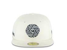 Load image into Gallery viewer, San Diego FC New Era MLS 59FIFTY 5950 Fitted Cap Hat Cream Crown/Visor Navy Blue Logo Navy Blue UV
