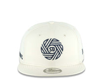 Load image into Gallery viewer, San Diego FC New Era MLS 9FIFTY 950 Snapback Cap Hat Cream Crown/Visor Navy Blue Logo Navy Blue UV

