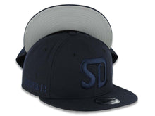 Load image into Gallery viewer, San Diego FC New Era MLS 9FIFTY 950 Snapback Cap Hat Navy Blue Crown/Visor Navy Blue Logo Gray UV
