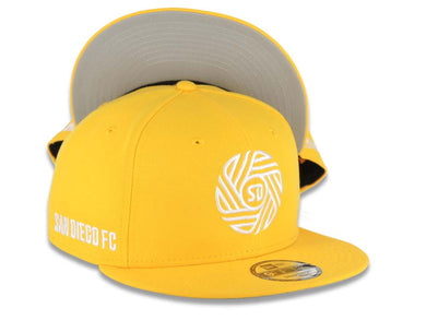 San Diego FC New Era MLS 9FIFTY 950 Snapback Cap Hat Yellow Crown/Visor White Logo Gray UV