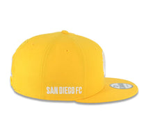 Load image into Gallery viewer, San Diego FC New Era MLS 9FIFTY 950 Snapback Cap Hat Yellow Crown/Visor White Logo Gray UV
