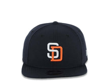 Load image into Gallery viewer, San Diego Padres New Era MLB 9FIFTY 950 Original Fit Snapback Cap Hat Navy Blue Crown/Visor White/Orange Logo Green UV
