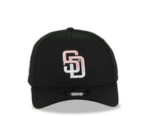 Load image into Gallery viewer, San Diego Padres New Era MLB 9FORTY 940 Adjustable A-Frame Cap Hat Black Crown/Visor Pink Drip With White Logo Gray UV
