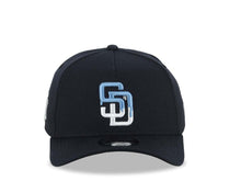Load image into Gallery viewer, San Diego Padres New Era MLB 9FORTY 940 Adjustable A-Frame Cap Hat Navy Blue Crown/Visor White/Sky Blue Drip Logo Gray UV
