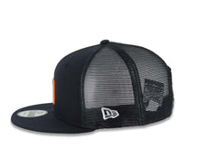 Load image into Gallery viewer, San Diego Padres New Era MLB 9FIFTY 950 Snapback Trucker/Mesh Cap Hat Black Crown/Visor White/Orange Logo Gray UV
