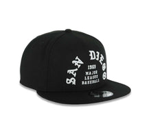Load image into Gallery viewer, San Diego Padres New Era MLB 9FIFTY 950 Snapback 1969 Cap Hat Black Crown/Visor White Text/Script Logo Gray UV
