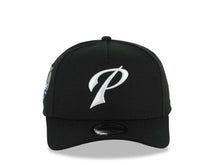 Load image into Gallery viewer, San Diego Padres New Era MLB 9FORTY 940 Adjustable A-Frame Cap Hat Black Crown/Visor White P Script Logo 40th Anniversary Side Patch Gray UV
