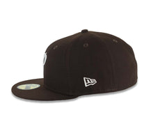 Load image into Gallery viewer, San Diego Padres New Era MLB 59FIFTY 5950 Fitted Cap Hat Dark Brown Crown/Visor White P Script Logo 40th Anniversary Side Patch Gray UV
