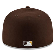 Load image into Gallery viewer, (Youth/Adult) San Diego Padres New Era MLB 59FIFTY 5950 Fitted Cap Hat Dark Brown Crown/Visor Team Color Logo 2025 Post Season Postseason Side Patch
