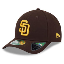 Load image into Gallery viewer, San Diego Padres New Era MLB 9FORTY 940 M-Crown Adjustable Cap Hat Dark Brown Crown/Visor Team Color Logo 2025 Post Season Postseason Side Patch
