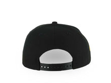 Load image into Gallery viewer, San Diego Padres New Era MLB 9FORTY 940 Adjustable A-Frame Hat Black Crown/Visor Black/Metallic Gold Logo Metallic Gold Eagle Side Patch Gray UV
