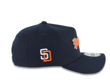 Load image into Gallery viewer, San Diego Padres New Era MLB 9FORTY 940 Adjustable A-Frame Hat Navy Blue Crown/Visor Orange/White Script/Text Logo SD Side Patch Green UV

