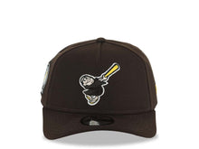 Load image into Gallery viewer, San Diego Padres New Era MLB 9FORTY 940 Adjustable A-Frame Hat Brown Crown/Visor Brown/White/Yellow Swinging Friar Logo Petco Park Stadium Side Patch Gray UV
