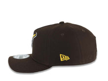Load image into Gallery viewer, San Diego Padres New Era MLB 9FORTY 940 Adjustable A-Frame Hat Brown Crown/Visor Brown/White/Yellow Swinging Friar Logo Petco Park Stadium Side Patch Gray UV
