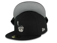 Load image into Gallery viewer, Yaquis de obregon New Era 59FIFTY 5950 Fitted Cap Hat Black Crown/Visor Black/Metallic Silver Head Logo Gray UV
