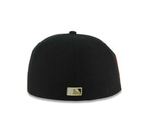 Load image into Gallery viewer, Los Angeles Dodgers New Era MLB 59FIFTY 5950 Fitted Cap Hat Black Crown/Visor White/Metallic Gold Logo 1984 Stadium Side Patch Gray UV
