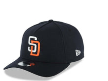 Load image into Gallery viewer, San Diego Padres New Era MLB 9FORTY 940 Adjustable A-Frame Cap Hat Navy Blue Crown/Visor White/Orange Logo 40th Anniversary Side Patch Gray UV
