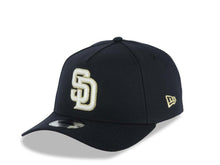 Load image into Gallery viewer, San Diego Padres New Era MLB 9FORTY 940 Adjustable A-Frame Cap Hat Navy Blue Crown/Visor Glow White/Metallic Gold Logo 1998 World Series Side Patch Gray UV
