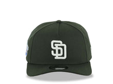 Load image into Gallery viewer, San Diego Padres New Era MLB 9FORTY 940 Adjustable A-Frame Cap Hat Dark Green Crown/Visor Glow White Logo 1998 World Series Side Patch Gray UV
