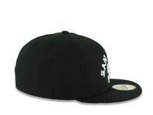 Load image into Gallery viewer, San Diego Padres New Era MLB 59FIFTY 5950 Fitted Cap Hat Black Crown/Visor White Script/Text Logo Gray UV
