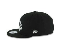 Load image into Gallery viewer, San Diego Padres New Era MLB 9FIFTY 950 Snapback Cap Hat Black Crown/Visor White South Bay Text/Script Logo 40th Anniversary Side Patch Gray UV
