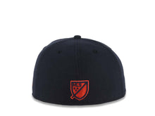 Load image into Gallery viewer, San Diego FC New Era MLS 59FIFTY 5950 Fitted Cap Hat Navy Blue Crown/Visor Red Logo Gray UV
