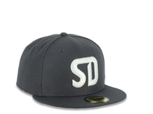 Load image into Gallery viewer, San Diego FC New Era MLS 59FIFTY 5950 Fitted Cap Hat Dark Gray Crown/Visor Glow In The Dark White Logo Gray UV

